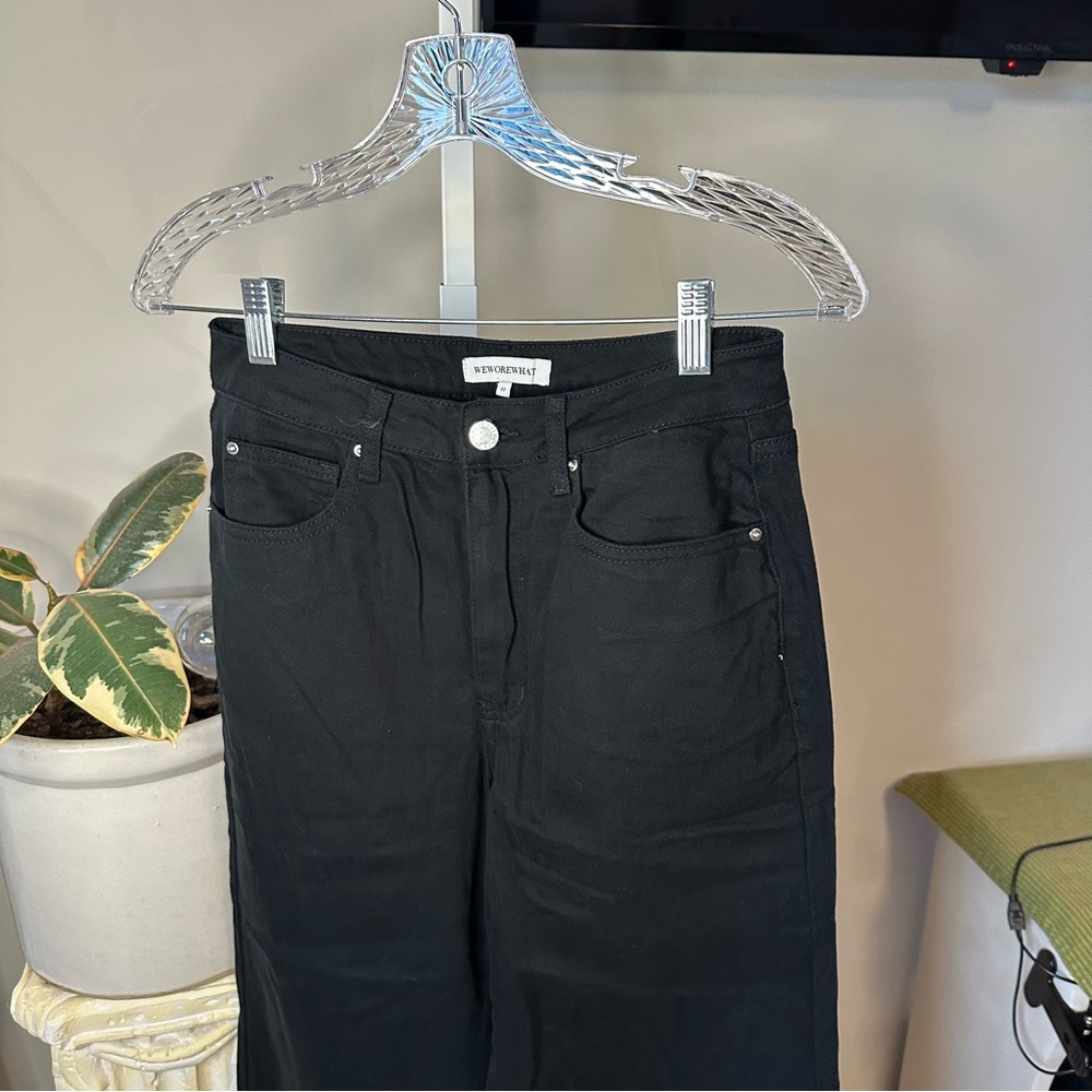 WEWOREWHAT Faux Fur Straight Leg Jeans - Picture 6 of 11